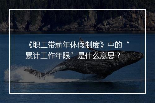 《职工带薪年休假制度》中的“累计工作年限”是什么意思？