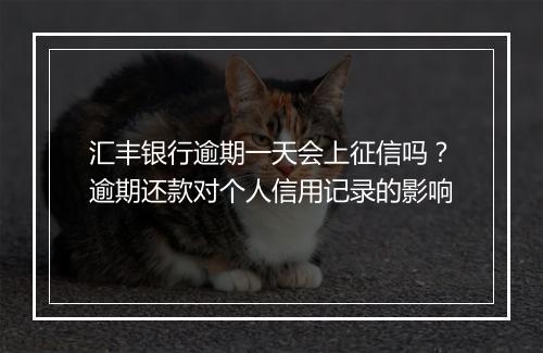 汇丰银行逾期一天会上征信吗？逾期还款对个人信用记录的影响