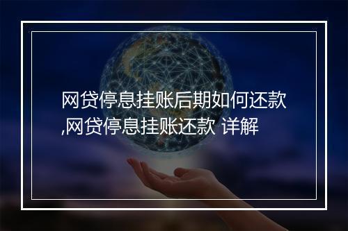 网贷停息挂账后期如何还款,网贷停息挂账还款 详解