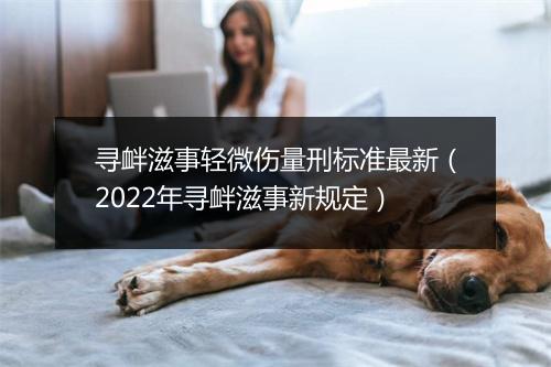寻衅滋事轻微伤量刑标准最新（2022年寻衅滋事新规定）