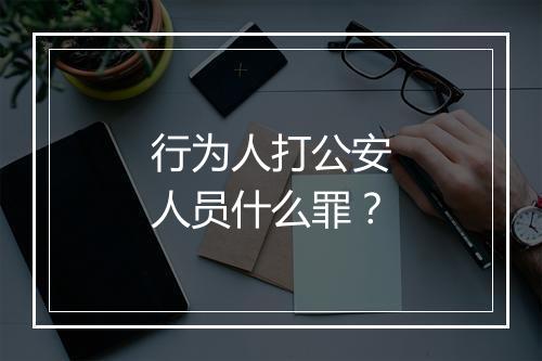 行为人打公安人员什么罪？