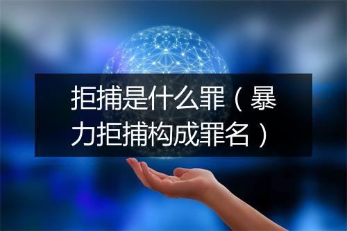 拒捕是什么罪（暴力拒捕构成罪名）