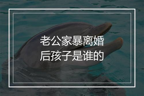 老公家暴离婚后孩子是谁的