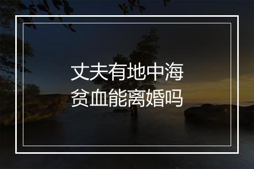 丈夫有地中海贫血能离婚吗