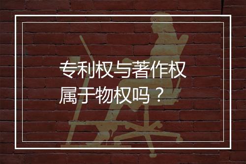 专利权与著作权属于物权吗？