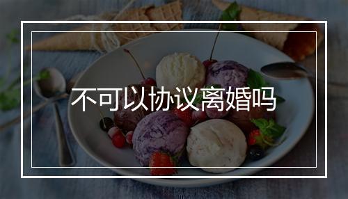 不可以协议离婚吗