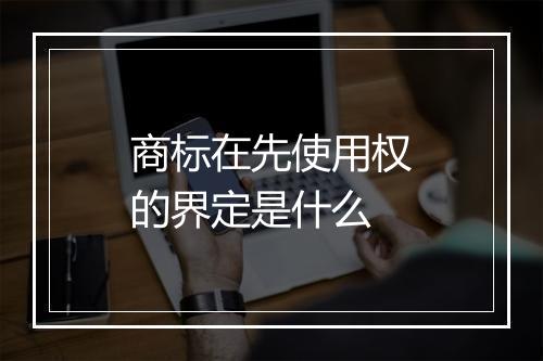 商标在先使用权的界定是什么