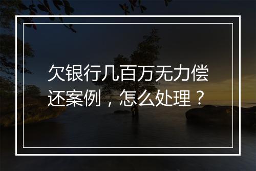 欠银行几百万无力偿还案例，怎么处理？