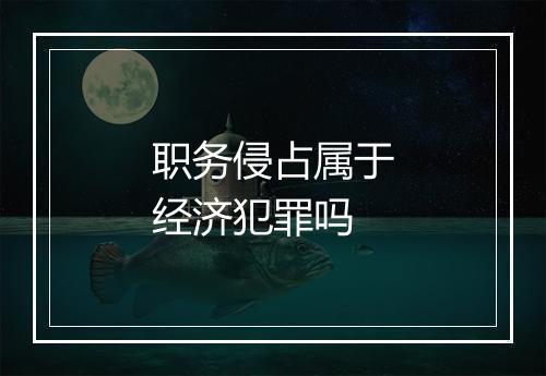 职务侵占属于经济犯罪吗
