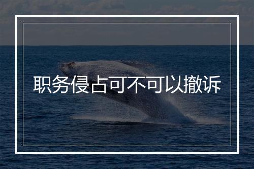 职务侵占可不可以撤诉