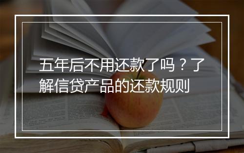 五年后不用还款了吗？了解信贷产品的还款规则