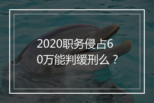 2020职务侵占60万能判缓刑么？