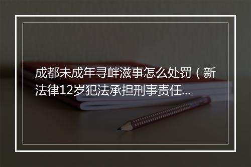 成都未成年寻衅滋事怎么处罚（新法律12岁犯法承担刑事责任）