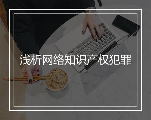 浅析网络知识产权犯罪