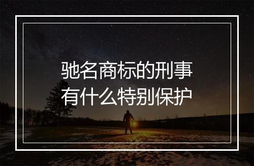 驰名商标的刑事有什么特别保护