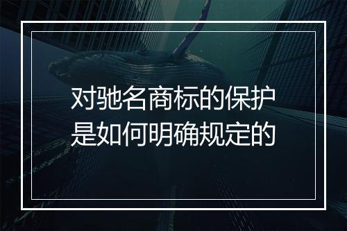 对驰名商标的保护是如何明确规定的