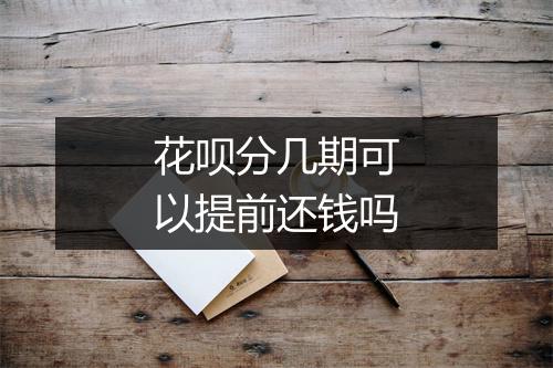 花呗分几期可以提前还钱吗