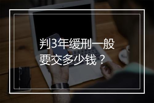 判3年缓刑一般要交多少钱？