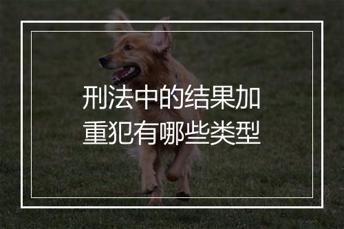 刑法中的结果加重犯有哪些类型