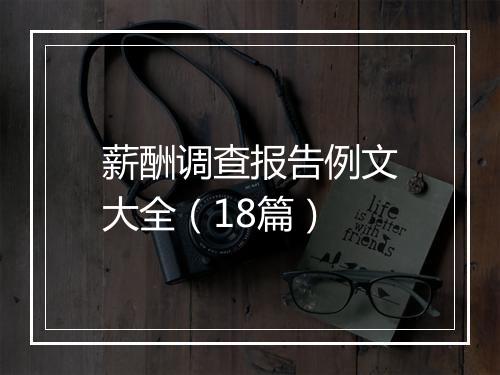 薪酬调查报告例文大全（18篇）
