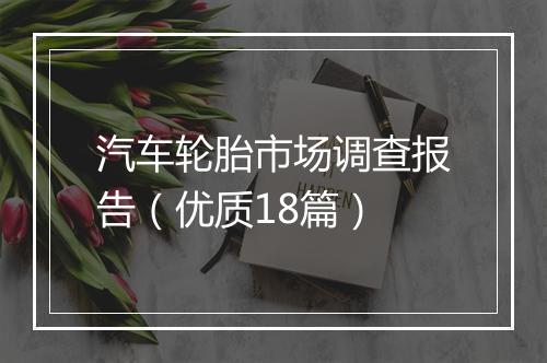 汽车轮胎市场调查报告（优质18篇）
