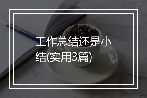 工作总结还是小结(实用3篇)