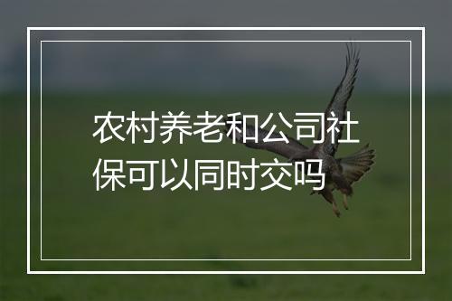 农村养老和公司社保可以同时交吗