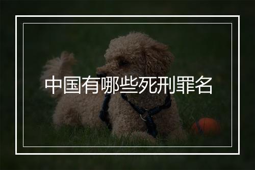 中国有哪些死刑罪名