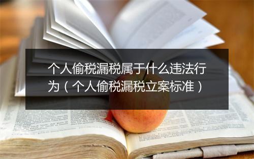 个人偷税漏税属于什么违法行为（个人偷税漏税立案标准）