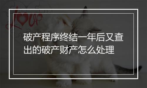 破产程序终结一年后又查出的破产财产怎么处理
