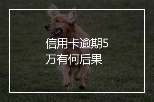 信用卡逾期5万有何后果