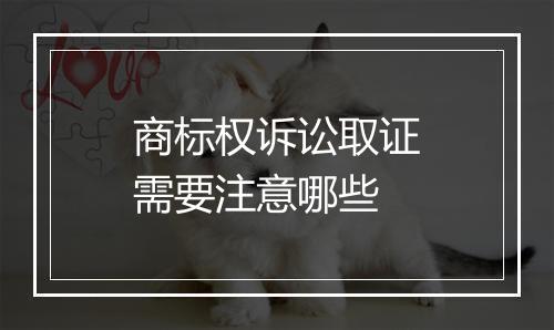 商标权诉讼取证需要注意哪些