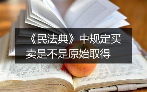 《民法典》中规定买卖是不是原始取得