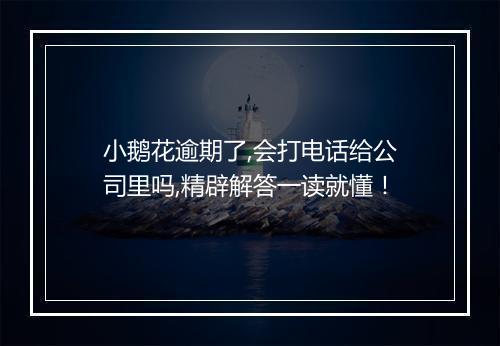 小鹅花逾期了,会打电话给公司里吗,精辟解答一读就懂！