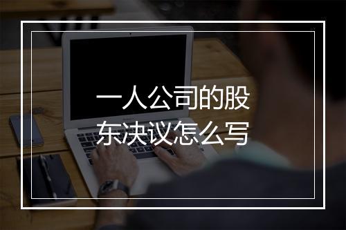 一人公司的股东决议怎么写