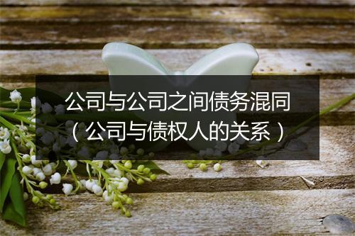 公司与公司之间债务混同（公司与债权人的关系）