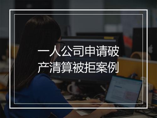 一人公司申请破产清算被拒案例