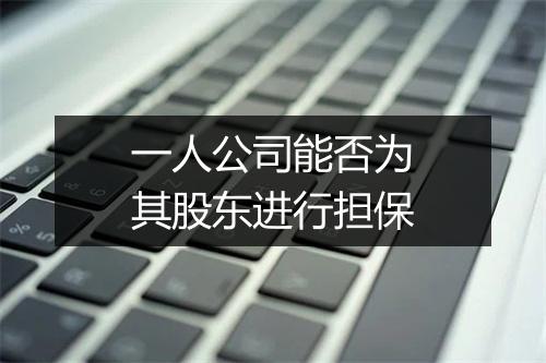 一人公司能否为其股东进行担保