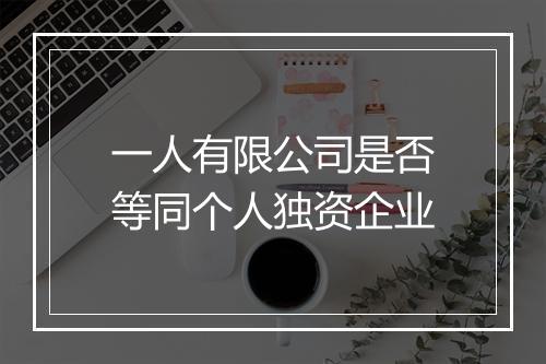 一人有限公司是否等同个人独资企业