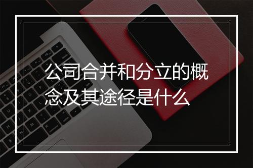 公司合并和分立的概念及其途径是什么