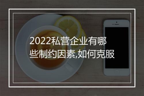 2022私营企业有哪些制约因素,如何克服