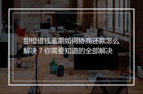 甜橙借钱逾期如何协商还款怎么解决？你需要知道的全部解决