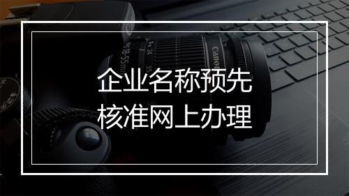 企业名称预先核准网上办理