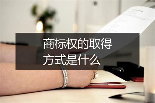 商标权的取得方式是什么