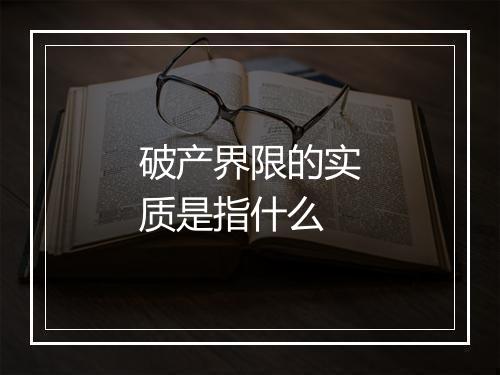 破产界限的实质是指什么