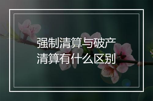 强制清算与破产清算有什么区别