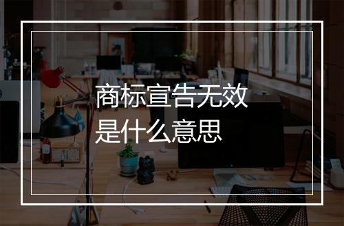 商标宣告无效是什么意思