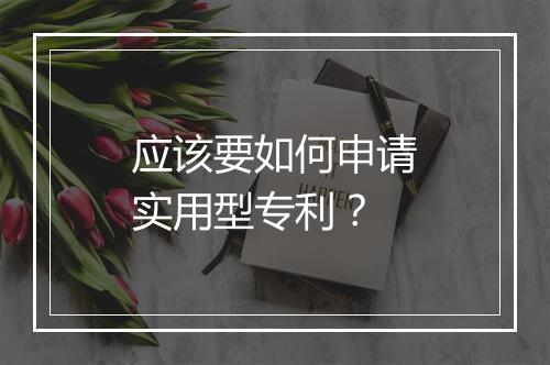 应该要如何申请实用型专利？