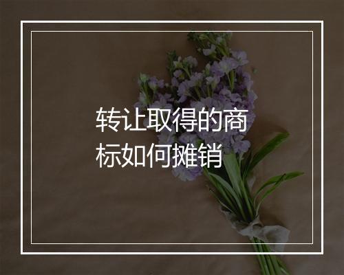转让取得的商标如何摊销