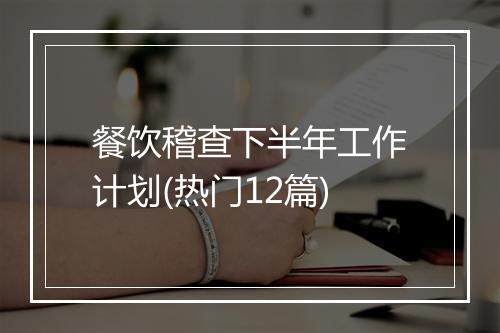 餐饮稽查下半年工作计划(热门12篇)